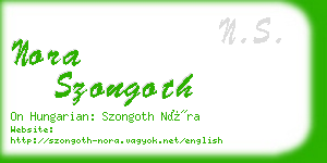 nora szongoth business card